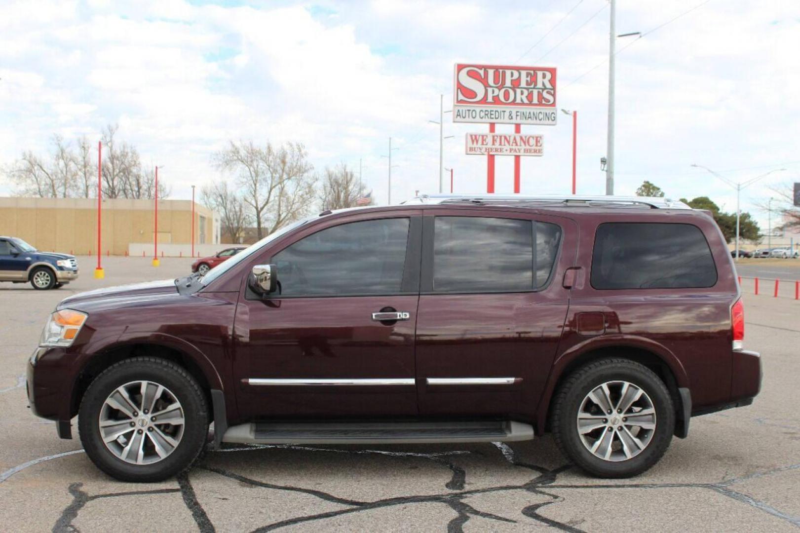 2015 Burgundy Nissan Armada SL 2WD (5N1BA0ND0FN) with an 5.6L V8 DOHC 32V FFV engine, 5-Speed Automatic transmission, located at 4301 NW 39th , Oklahoma City, OK, 73112, (405) 949-5600, 35.512135, -97.598671 - NO DRIVERS LICENCE NO-FULL COVERAGE INSURANCE-NO CREDIT CHECK. COME ON OVER TO SUPERSPORTS AND TAKE A LOOK AND TEST DRIVE. PLEASE GIVE US A CALL AT (405) 949-5600. NO LICENSIA DE MANEJAR- NO SEGURO DE COBERTURA TOTAL- NO VERIFICACCION DE CREDITO. POR FAVOR VENGAN A SUPERSPORTS, ECHE UN - Photo#0