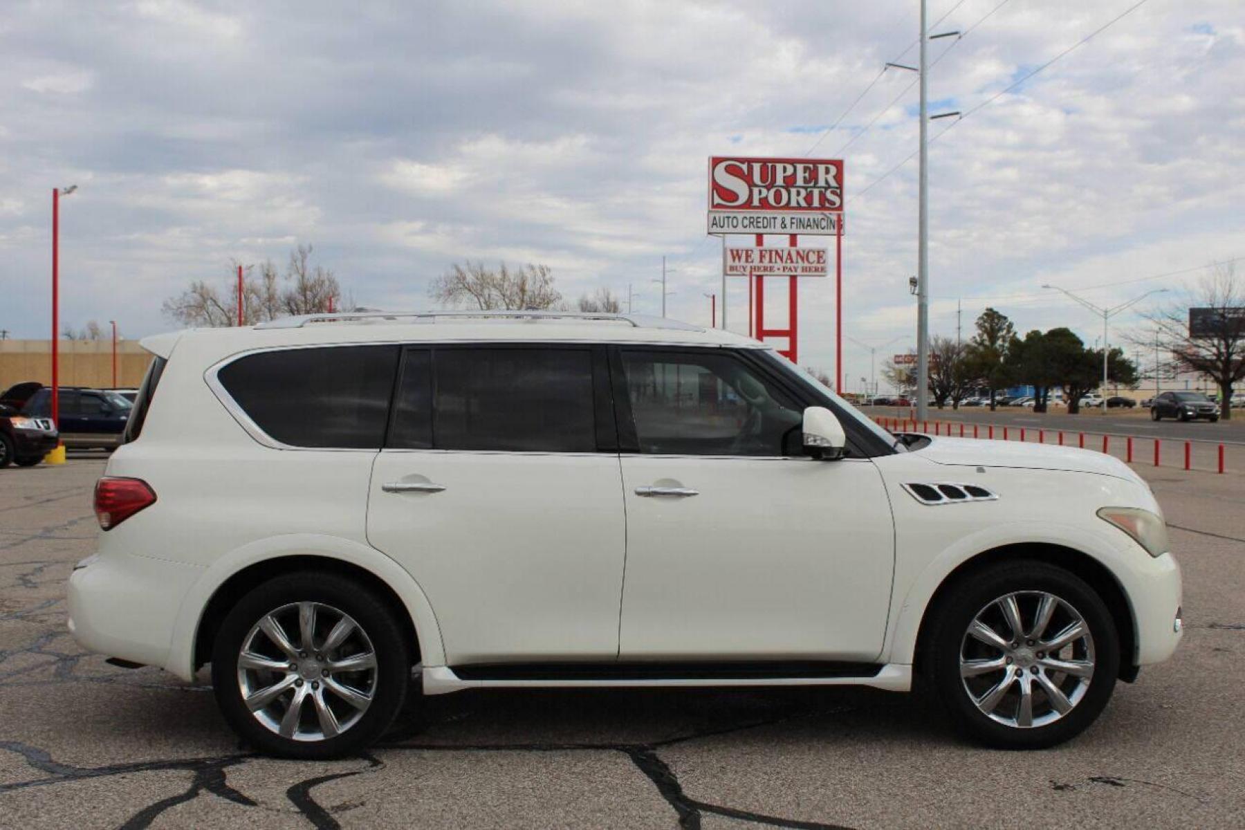 2013 White Infiniti QX56 4WD (JN8AZ2NE7D9) with an 5.6L V8 DOHC 32V engine, 5-Speed Automatic transmission, located at 4301 NW 39th , Oklahoma City, OK, 73112, (405) 949-5600, 35.512135, -97.598671 - NO DRIVERS LICENCE NO-FULL COVERAGE INSURANCE-NO CREDIT CHECK. COME ON OVER TO SUPERSPORTS AND TAKE A LOOK AND TEST DRIVE PLEASE GIVE US A CALL AT (405) 949-5600. NO LICENSIA DE MANEJAR- NO SEGURO DE COBERTURA TOTAL- NO VERIFICACCION DE CREDITO. POR FAVOR VENGAN A SUPERSPORTS, ECHE UN V - Photo #0