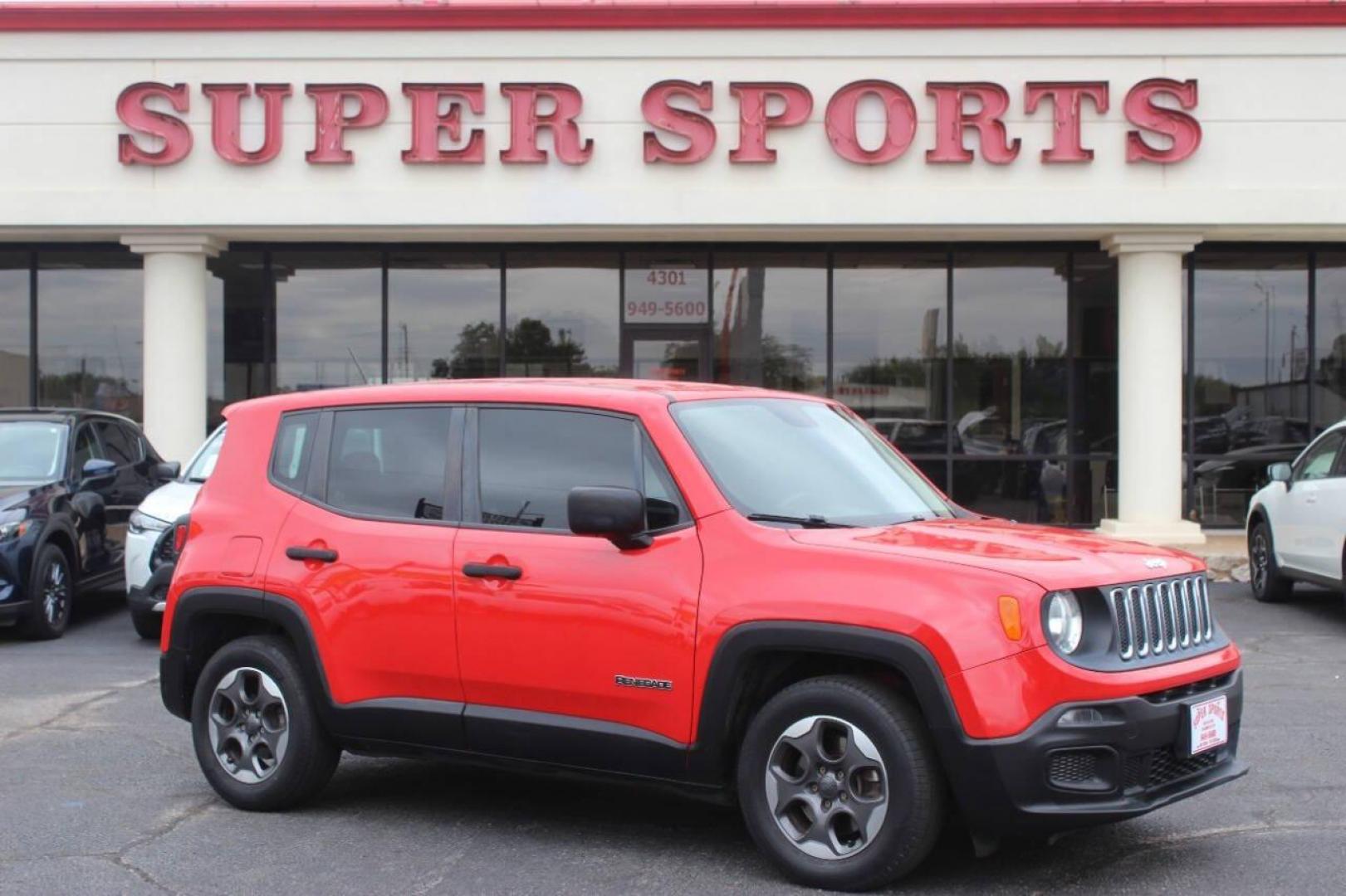 2015 Red Jeep Renegade Sport FWD (ZACCJAAT0FP) with an 2.4L L4 engine, 6-Speed Manual transmission, located at 4301 NW 39th , Oklahoma City, OK, 73112, (405) 949-5600, 35.512135, -97.598671 - Photo#0