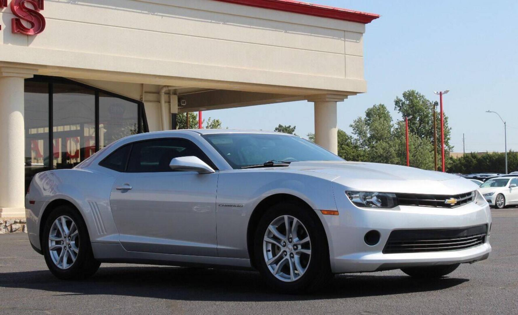 2015 Silver Chevrolet Camaro 1LS Coupe (2G1FA1E3XF9) with an 3.6L V6 DOHC 24V FFV engine, 6-Speed Manual transmission, located at 4301 NW 39th , Oklahoma City, OK, 73112, (405) 949-5600, 35.512135, -97.598671 - Photo#0