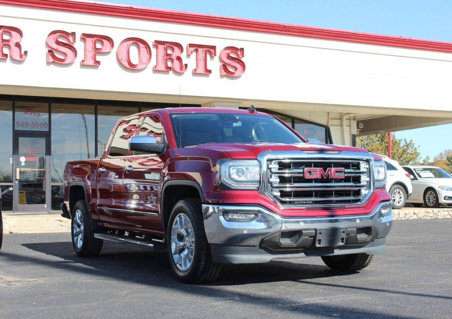 2018 Red GMC Sierra 1500 SLT Crew Cab Short Box 2WD (3GTP1NEC2JG) with an 5.3L V8 OHV 16V engine, 6A transmission, located at 4301 NW 39th , Oklahoma City, OK, 73112, (405) 949-5600, 35.512135, -97.598671 - NO DRIVERS LICENCE - NO FULL COVERAGE INSURANCE - NO CREDIT CHECK. COME ON OVER TO SUPERSPORTS AND TAKE A LOOK AND TEST DRIVE. PLEASE GIVE US A CALL AT (405) 949-5600. NO LICENCIA DE MANEJAR - NO SEGURO DE COBERTURA TOTAL - NO VERIFICACION DE CREDITO. POR FAVOR VENGAN A SUPERSPORTS, ECH - Photo#0