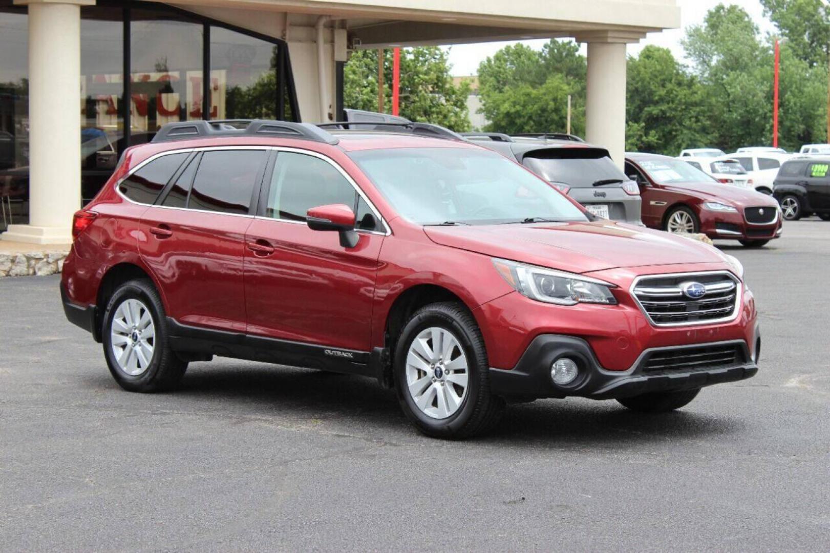 2019 Red Subaru Outback 2.5i Premium (4S4BSAHC1K3) with an 2.5L H4 DOHC 16V engine, CVT transmission, located at 4301 NW 39th , Oklahoma City, OK, 73112, (405) 949-5600, 35.512135, -97.598671 - Photo#2