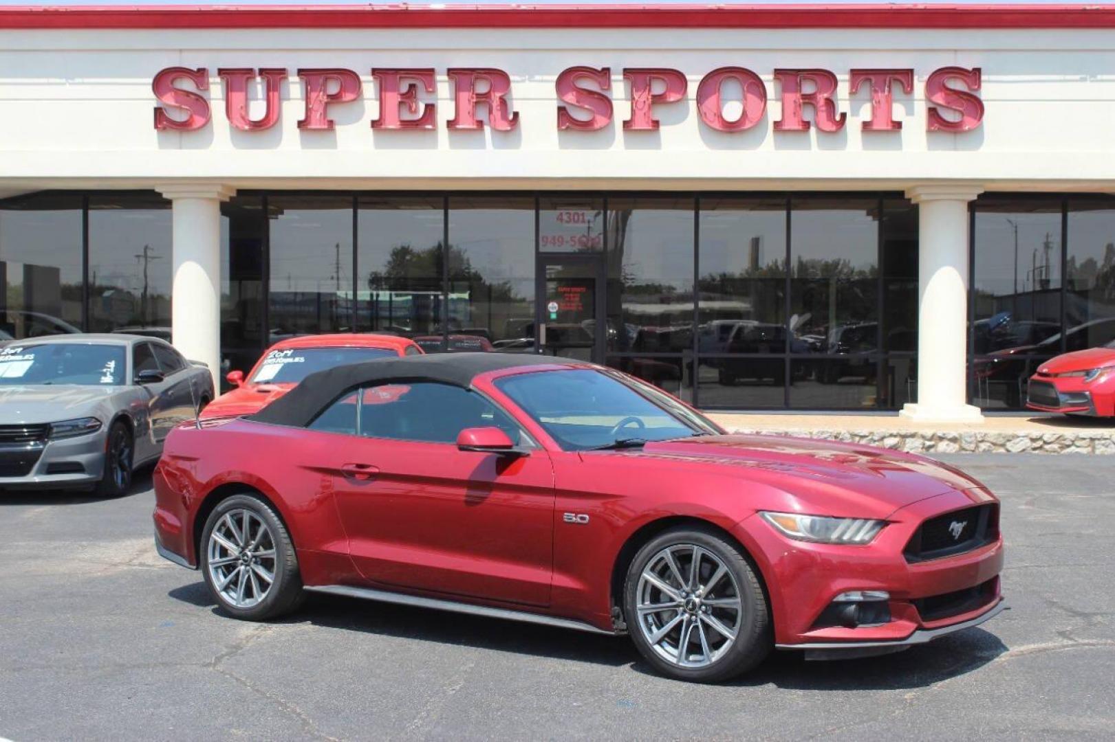 2016 Burgundy Ford Mustang GT Convertible (1FATP8FF0G5) with an 5.0L V8 DOHC 32V engine, Automatic 6-Speed transmission, located at 4301 NW 39th , Oklahoma City, OK, 73112, (405) 949-5600, 35.512135, -97.598671 - NO DRIVERS LICENCE NO-FULL COVERAGE INSURANCE-NO CREDIT CHECK. COME ON OVER TO SUPERSPORTS AND TAKE A LOOK AND TEST DRIVE. PLEASE GIVE US A CALL AT (405) 949-5600. NO LICENSIA DE MANEJAR- NO SEGURO DE COBERTURA TOTAL- NO VERIFICACCION DE CREDITO. POR FAVOR VENGAN A SUPERSPORTS, ECHE UN - Photo#0