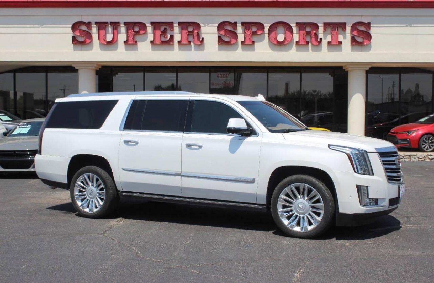 2018 White Cadillac Escalade ESV 2WD Platinum (1GYS3KKJ6JR) with an 6.2L V8 OHV 16V FFV engine, 8A transmission, located at 4301 NW 39th , Oklahoma City, OK, 73112, (405) 949-5600, 35.512135, -97.598671 - NO DRIVERS LICENCE NO-FULL COVERAGE INSURANCE-NO CREDIT CHECK. COME ON OVER TO SUPERSPORTS AND TAKE A LOOK AND TEST DRIVE. PLEASE GIVE US A CALL AT (405) 949-5600. NO LICENSIA DE MANEJAR- NO SEGURO DE COBERTURA TOTAL- NO VERIFICACCION DE CREDITO. POR FAVOR VENGAN A SUPERSPORTS, ECHE UN - Photo#0