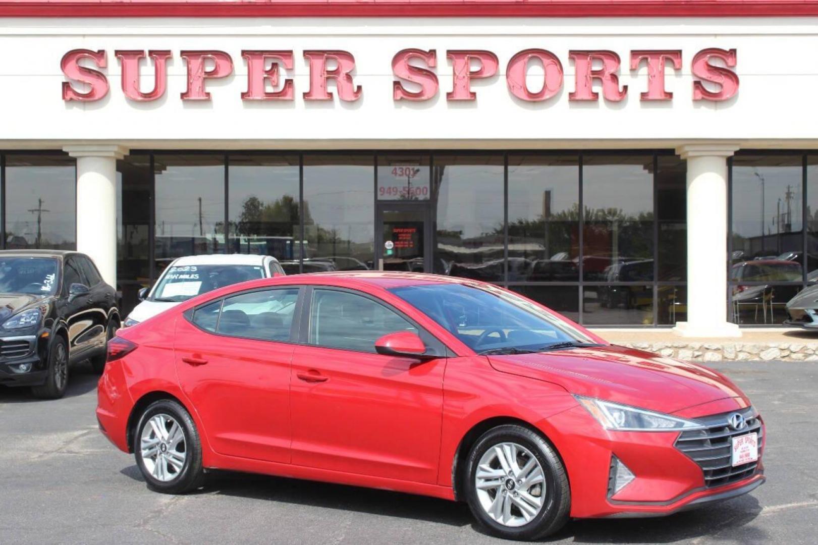 2020 Red Hyundai Elantra Limited (5NPD84LF7LH) with an 1.8L L4 DOHC 16V engine, 6A transmission, located at 4301 NW 39th , Oklahoma City, OK, 73112, (405) 949-5600, 35.512135, -97.598671 - Photo#0