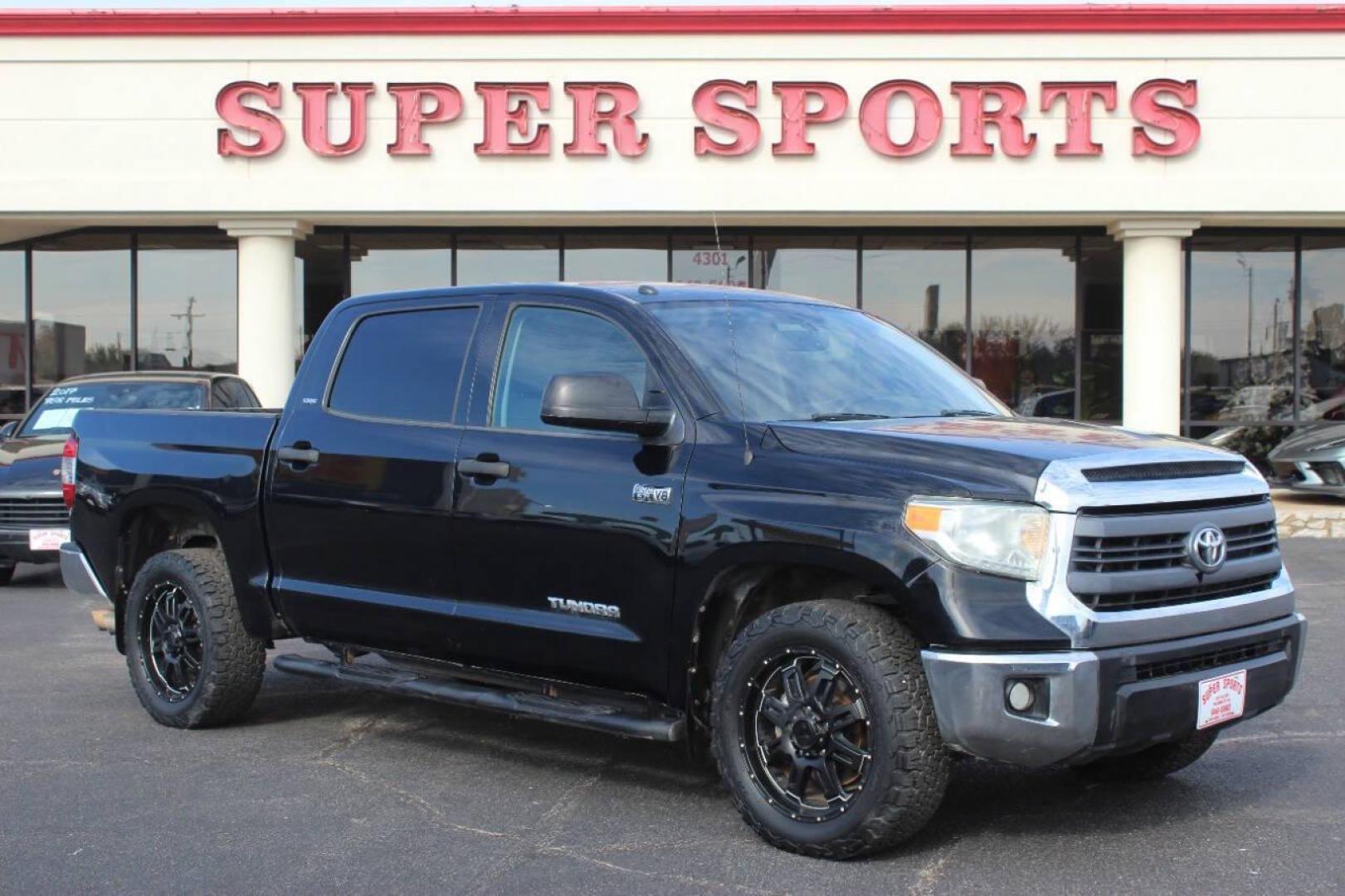 2014 Black Toyota Tundra SR5 5.7L V8 CrewMax 2WD (5TFEY5F11EX) with an 5.7L V8 DOHC 32V engine, 6-Speed Automatic transmission, located at 4301 NW 39th , Oklahoma City, OK, 73112, (405) 949-5600, 35.512135, -97.598671 - NO DRIVERS LICENCE NO-FULL COVERAGE INSURANCE-NO CREDIT CHECK. COME ON OVER TO SUPERSPORTS AND TAKE A LOOK AND TEST DRIVE. PLEASE GIVE US A CALL AT (405) 949-5600. NO LICENSIA DE MANEJAR- NO SEGURO DE COBERTURA TOTAL- NO VERIFICACCION DE CREDITO. POR FAVOR VENGAN A SUPERSPORTS, ECHE UN - Photo#0