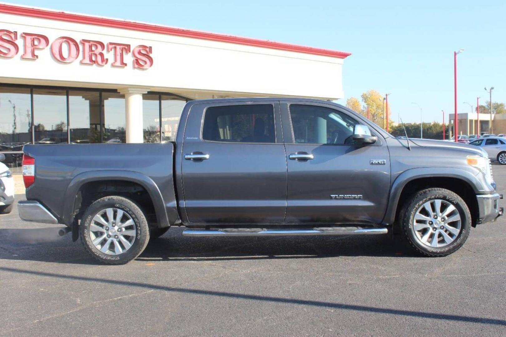 2017 Gray Toyota Tundra Limited 5.7L FFV CrewMax 2WD (5TFFW5F19HX) with an 5.7L V8 DOHC 32V FFV engine, 6A transmission, located at 4301 NW 39th , Oklahoma City, OK, 73112, (405) 949-5600, 35.512135, -97.598671 - NO DRIVERS LICENCE NO-FULL COVERAGE INSURANCE-NO CREDIT CHECK. COME ON OVER TO SUPERSPORTS AND TAKE A LOOK AND TEST DRIVE. PLEASE GIVE US A CALL AT (405) 949-5600. NO LICENSIA DE MANEJAR- NO SEGURO DE COBERTURA TOTAL- NO VERIFICACCION DE CREDITO. POR FAVOR VENGAN A SUPERSPORTS, ECHE UN - Photo#2