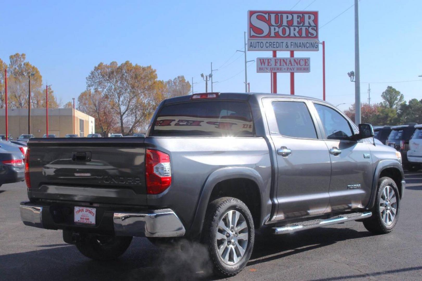 2017 Gray Toyota Tundra Limited 5.7L FFV CrewMax 2WD (5TFFW5F19HX) with an 5.7L V8 DOHC 32V FFV engine, 6A transmission, located at 4301 NW 39th , Oklahoma City, OK, 73112, (405) 949-5600, 35.512135, -97.598671 - NO DRIVERS LICENCE NO-FULL COVERAGE INSURANCE-NO CREDIT CHECK. COME ON OVER TO SUPERSPORTS AND TAKE A LOOK AND TEST DRIVE. PLEASE GIVE US A CALL AT (405) 949-5600. NO LICENSIA DE MANEJAR- NO SEGURO DE COBERTURA TOTAL- NO VERIFICACCION DE CREDITO. POR FAVOR VENGAN A SUPERSPORTS, ECHE UN - Photo#3