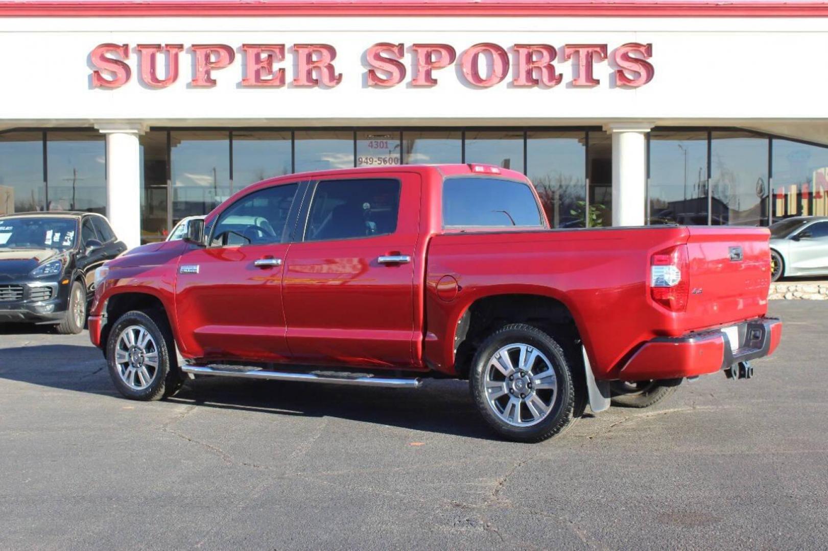 2017 Red Toyota Tundra Platinum CrewMax 5.7L FFV 4WD (5TFAW5F19HX) with an 5.7L V8 DOHC 32V engine, 6A transmission, located at 4301 NW 39th , Oklahoma City, OK, 73112, (405) 949-5600, 35.512135, -97.598671 - NO DRIVERS LICENCE NO-FULL COVERAGE INSURANCE-NO CREDIT CHECK. COME ON OVER TO SUPERSPORTS AND TAKE A LOOK AND TEST DRIVE. PLEASE GIVE US A CALL AT (405) 949-5600. NO LICENSIA DE MANEJAR- NO SEGURO DE COBERTURA TOTAL- NO VERIFICACCION DE CREDITO. POR FAVOR VENGAN A SUPERSPORTS, ECHE UN - Photo#4