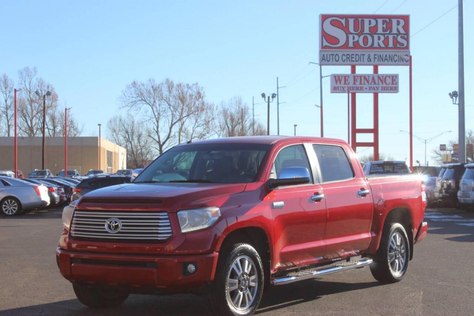 2017 Red Toyota Tundra Platinum CrewMax 5.7L FFV 4WD (5TFAW5F19HX) with an 5.7L V8 DOHC 32V engine, 6A transmission, located at 4301 NW 39th , Oklahoma City, OK, 73112, (405) 949-5600, 35.512135, -97.598671 - NO DRIVERS LICENCE NO-FULL COVERAGE INSURANCE-NO CREDIT CHECK. COME ON OVER TO SUPERSPORTS AND TAKE A LOOK AND TEST DRIVE. PLEASE GIVE US A CALL AT (405) 949-5600. NO LICENSIA DE MANEJAR- NO SEGURO DE COBERTURA TOTAL- NO VERIFICACCION DE CREDITO. POR FAVOR VENGAN A SUPERSPORTS, ECHE UN - Photo#5