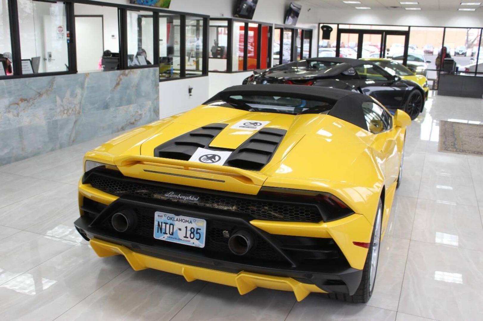 2021 Yellow Lamborghini Huracan EVO Spyder (ZHWUT5ZF0ML) with an 6.5L V12 DOHC 48V engine, 7A transmission, located at 4301 NW 39th , Oklahoma City, OK, 73112, (405) 949-5600, 35.512135, -97.598671 - PERSONAL VEHICLE. this vehicle was purchased from insurance company due to theft recovery. it was stolen. looks and drives brand new its a must see. full service been done and new tires and fresh oil. call for more info (405) 949-5600 THIS VEHICLE IS $244,900 THIS VEHICLE CAN BE PAID FOR WITH - Photo#14